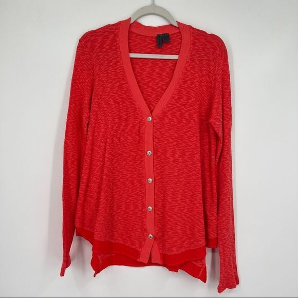 Anthropologie Left of Center Evie Coral Knit Button Front Cardigan Sweater - Picture 1 of 13